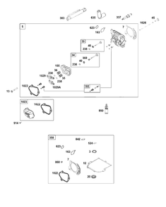 Cylinder Head Group Diagram and Parts List for 93J0B-0109-H1  Briggs and Stratton Engine